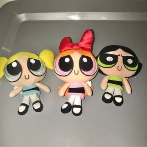 1999 Powerpuff Girls Plush Dolls Cartoon Network set of 3 PPG